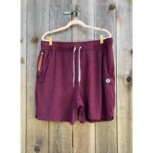 Avalanche Outdoor Supply Mens Heather Burgundy Active Shorts Large Burgundy